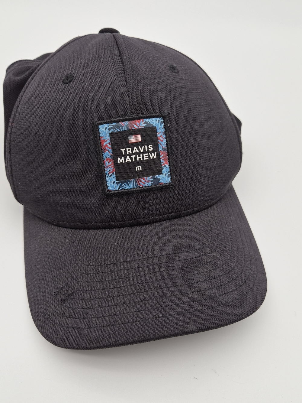 Travis Mathew Black Snapback Baseball Cap with Floral Patch Golf Resort